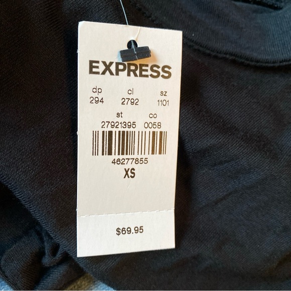 Express Ladies Black Off The Should Knit Jogger Jumpsuit NWT - Picture 5 of 5